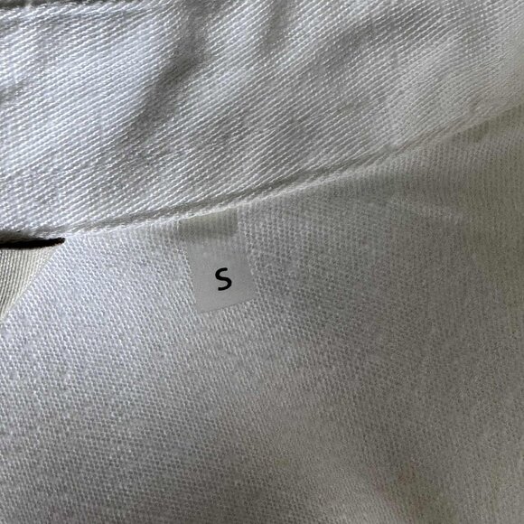 Soft Surroundings White Short Sleeve Linen Blend Button-Down Shirt | Size Small - Picture 4 of 6